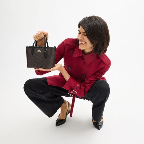 NWT Coach Outlet City Mini Tote Bag In Signature Canvas - Picture 5 of 6